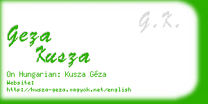 geza kusza business card