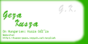 geza kusza business card